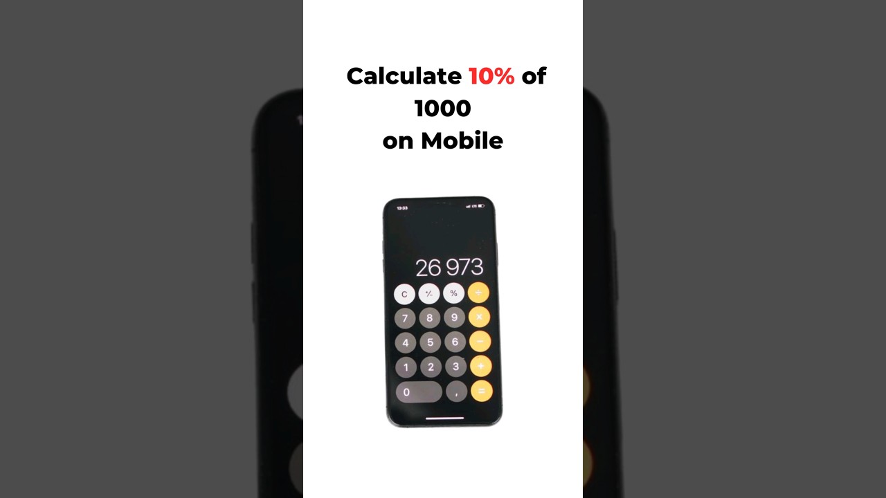 How to Calculate 10 Percent of 1000 on Mobile Calculator #shorts