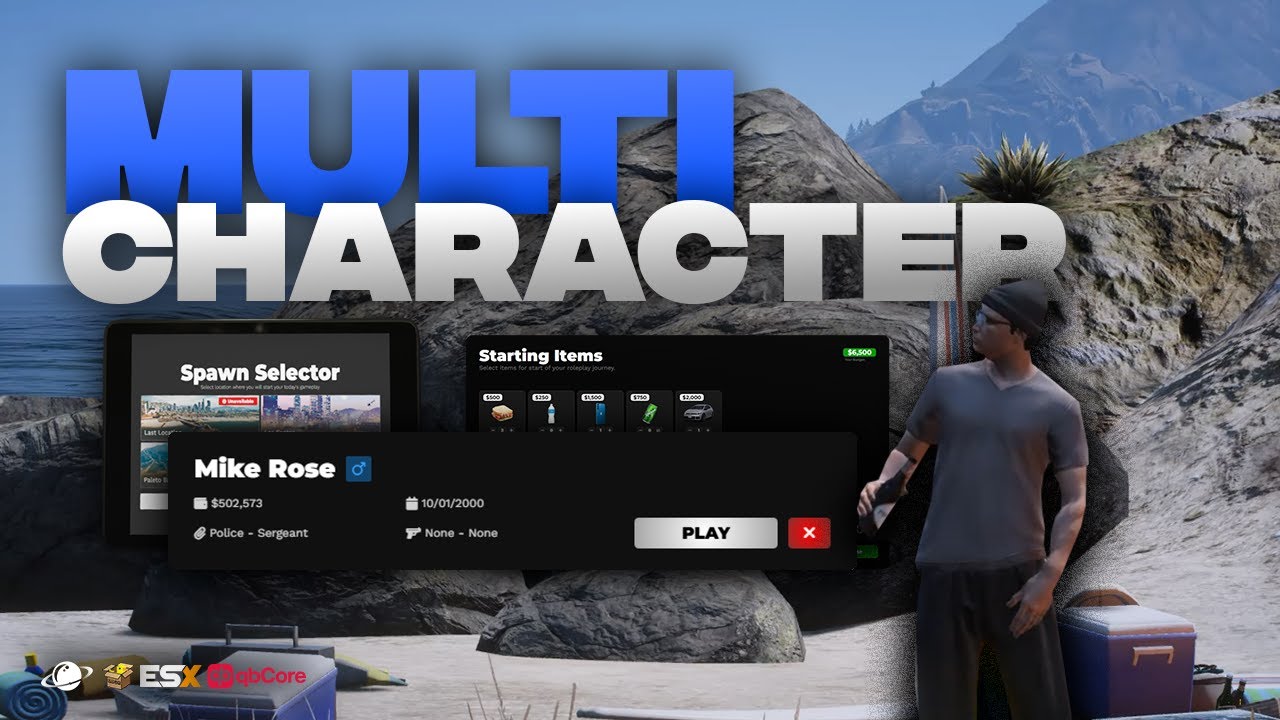 FiveM Multicharacter Script - Identity, Spawn Selector and Loading Screen [ESX/QB/QBOX]