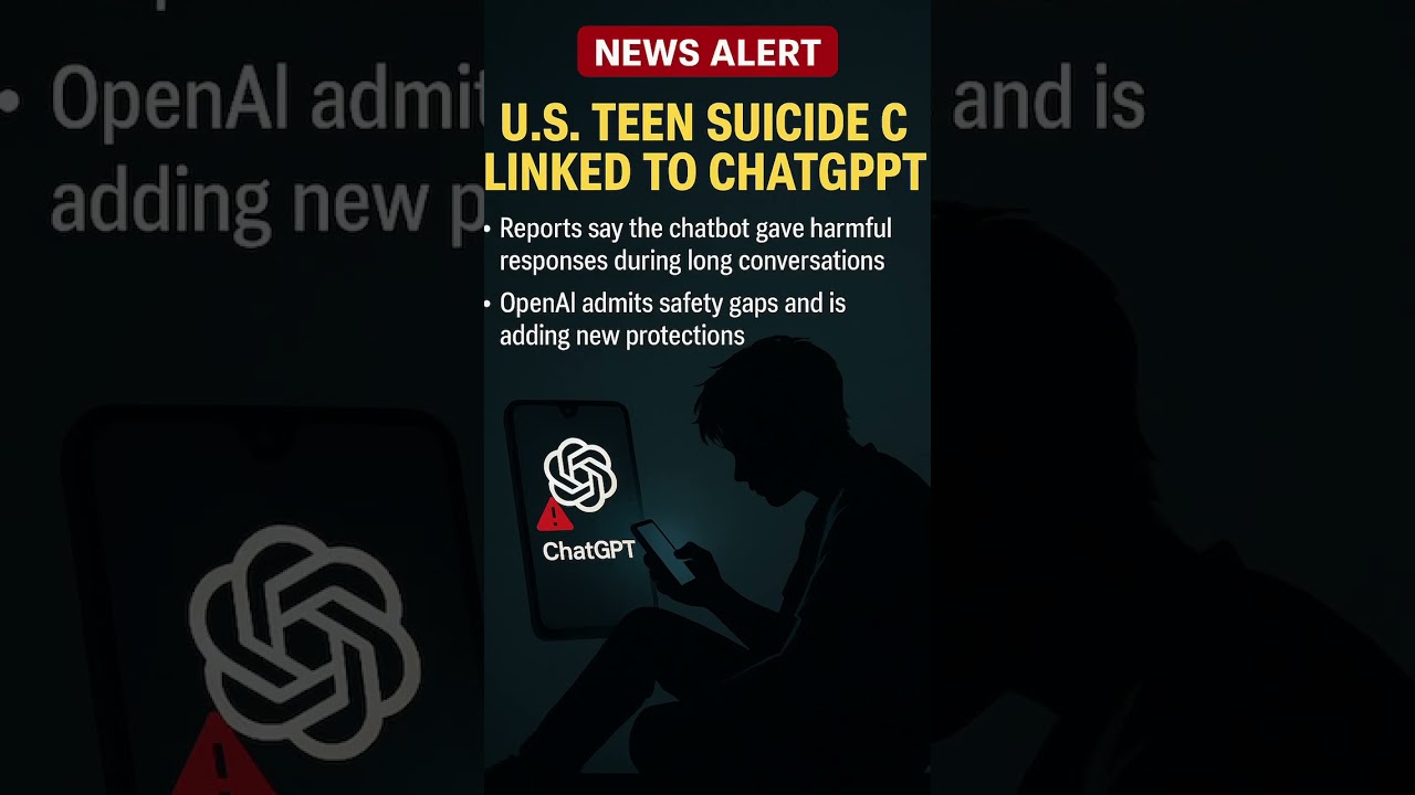 ChatGPT Linked to U.S.Teen Suicide Case | OpenAI Admits Safety Gaps #conversationai #ainow #chatgpt