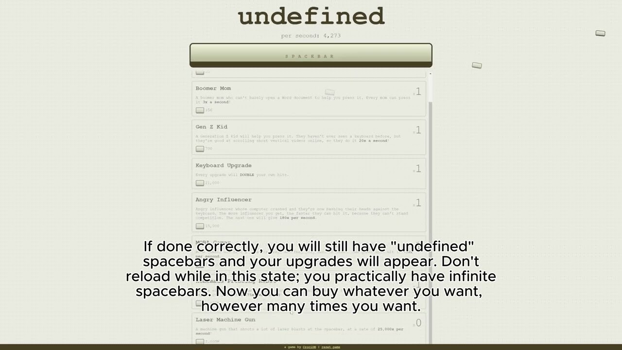 How to hack/cheat in Spacebar Clicker!