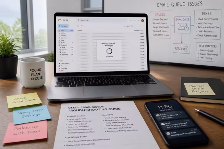 learn how to resolve the 'queued' status in gmail with our comprehensive guide covering common causes and effective fixes to ensure your emails send smoothly.