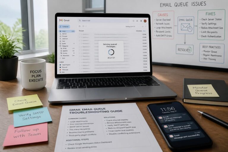 learn how to resolve the 'queued' status in gmail with our comprehensive guide covering common causes and effective fixes to ensure your emails send smoothly.